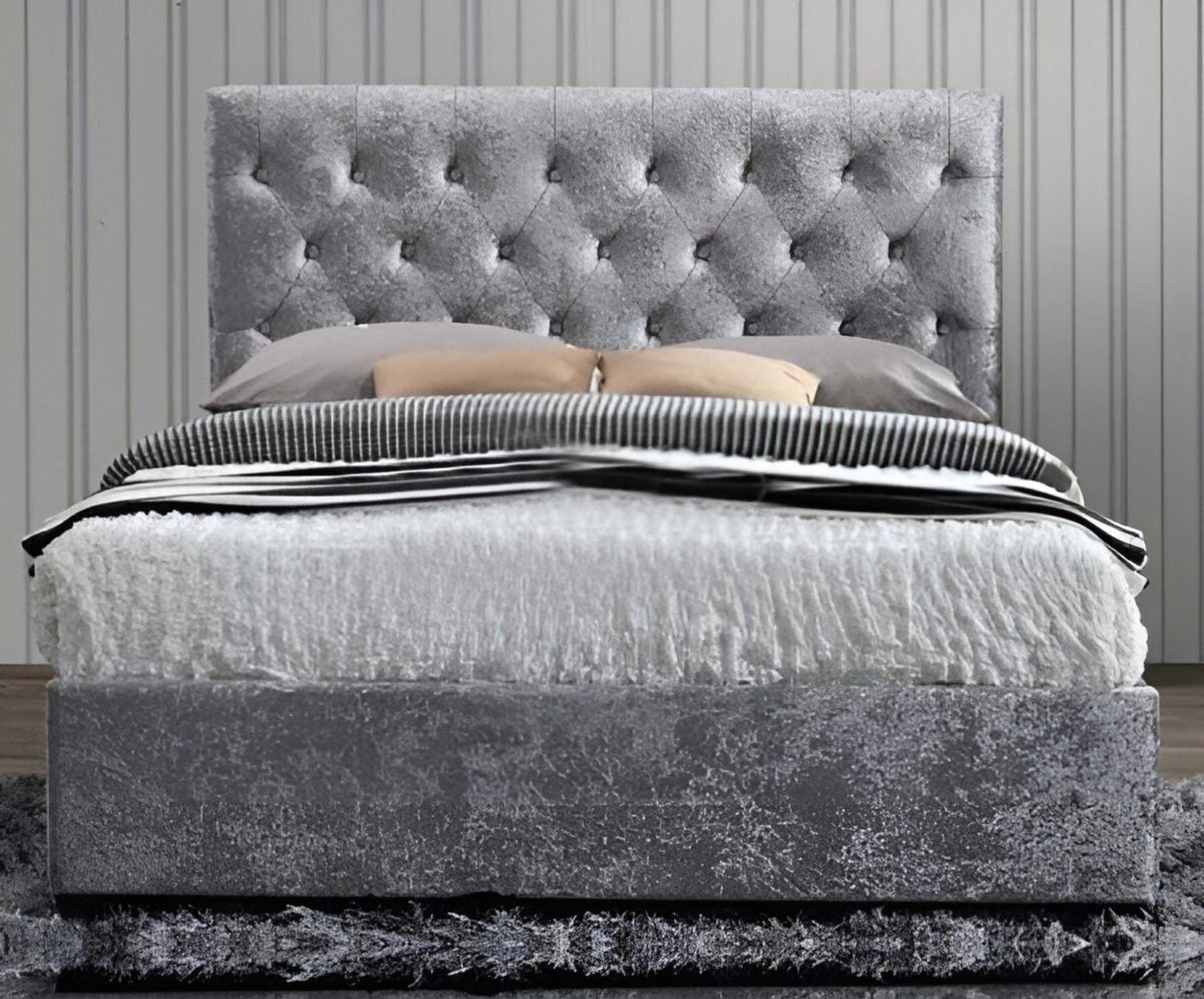 Majestic Chesterfield Cream Ottoman Bed King Size