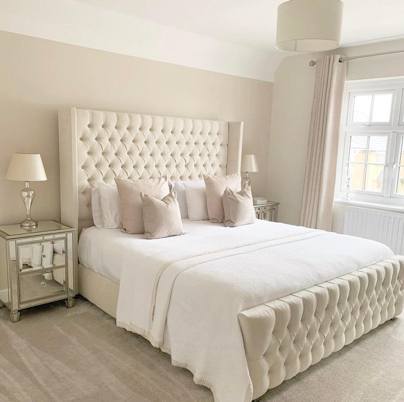 Wingback Upholstered Bed Frame Discounted Price