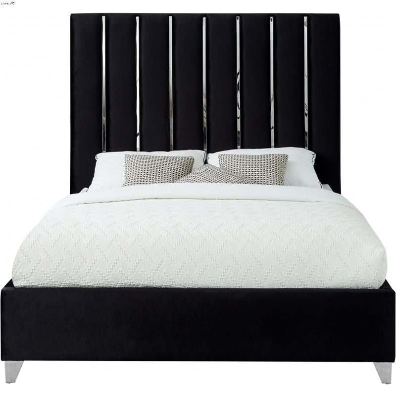 Upholstered Platform Silver Bed