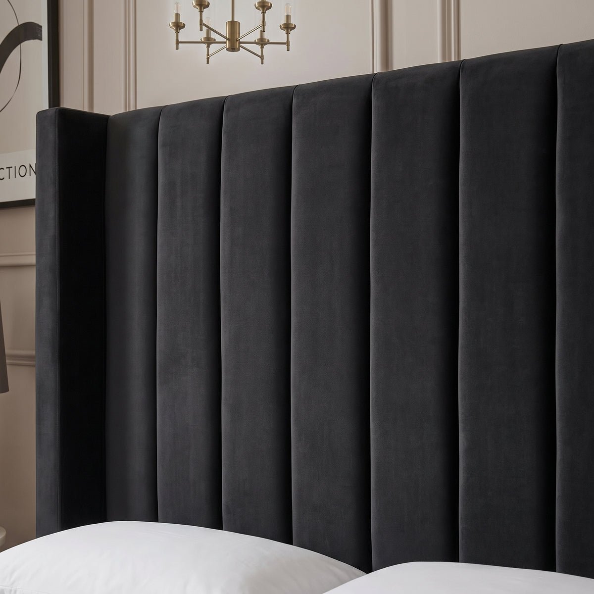 Black Ottoman Bed with  Gas Lift Storage Optional