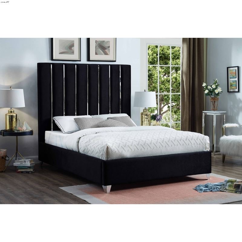 Upholstered Platform Silver Bed