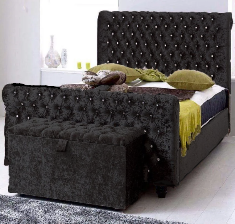 Orchid furniture Sleigh Chesterfield Headboard and Footboard