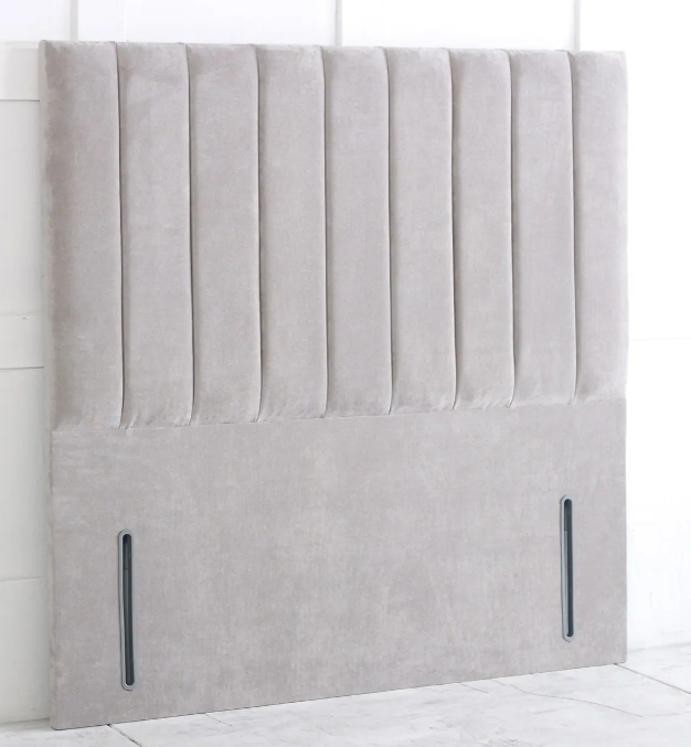 Plush Velvet Vertical Line Floor Standing Headboard | Available In 26 and 49 Inches