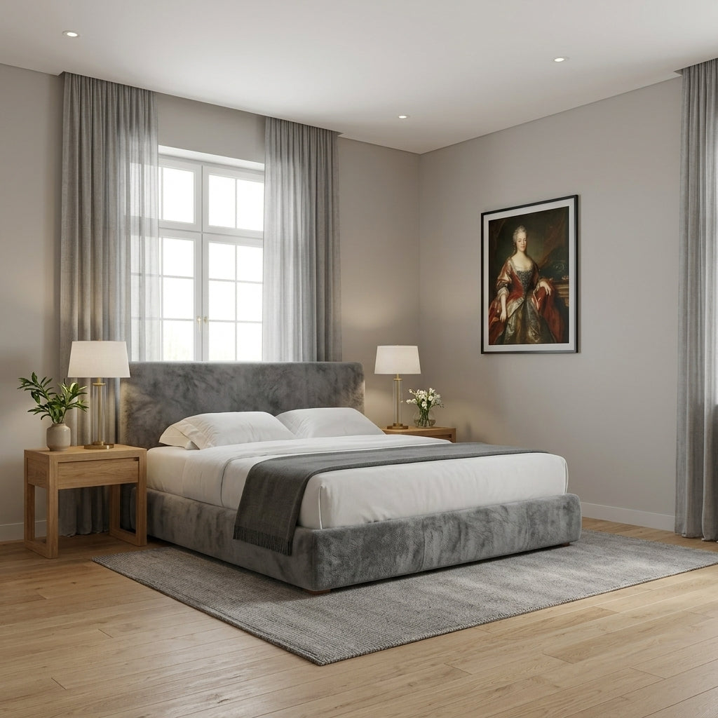 Elegant White Tufted Upholstered Bed
