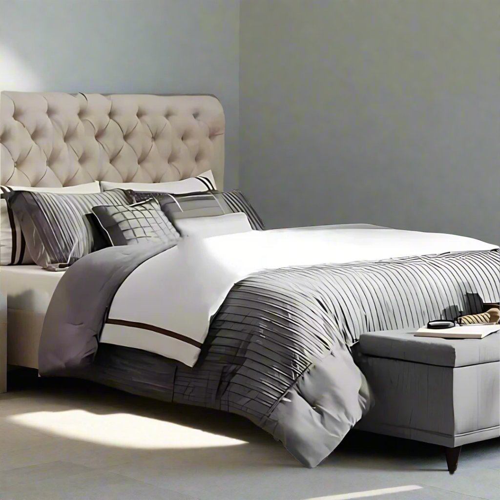 Chesterfield Cream Sleigh Bed King Size1