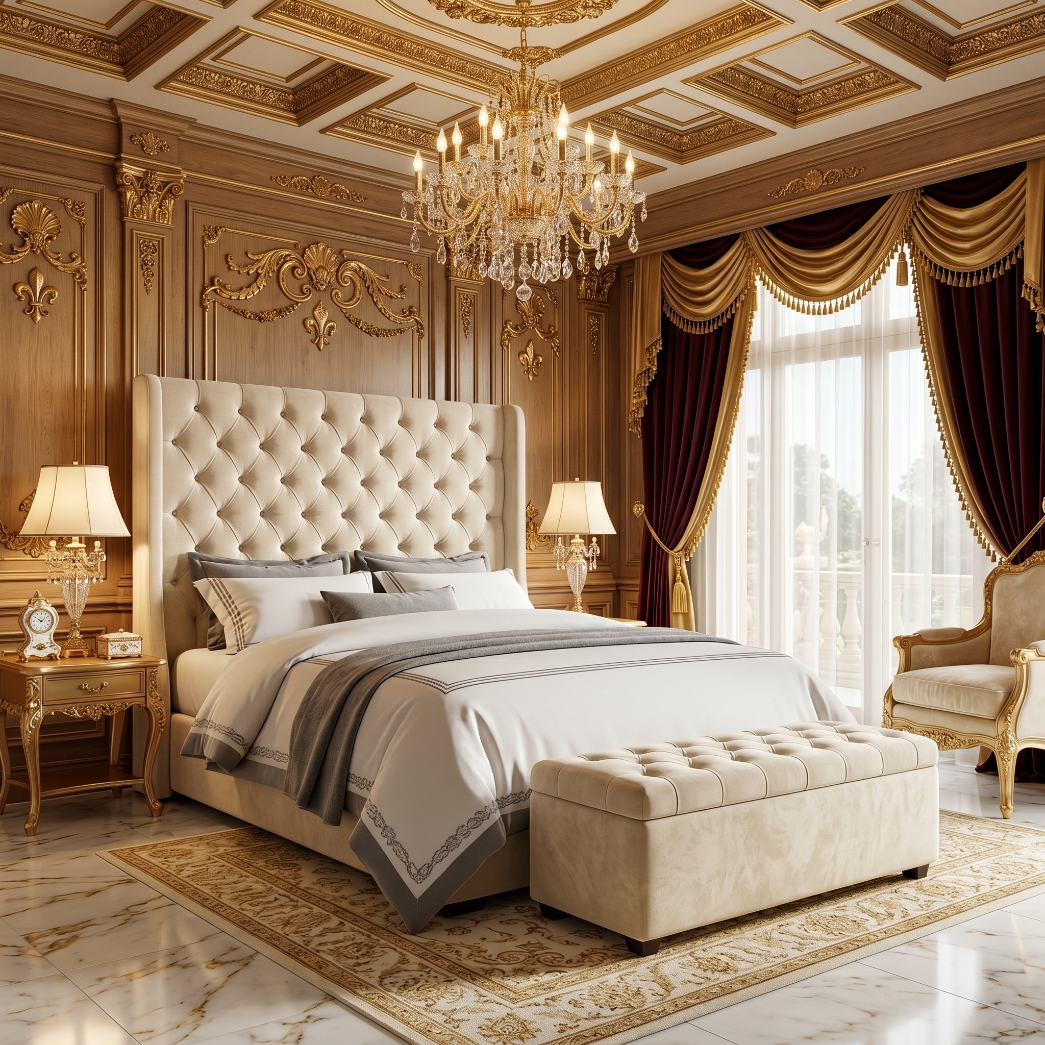 Murphy Wingback Upholstered Bed Frame