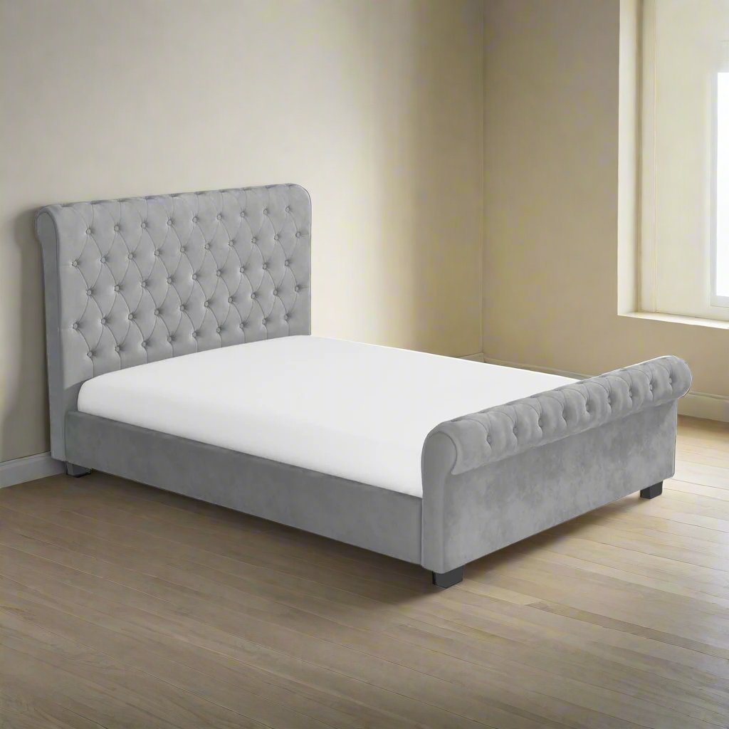 Elegant Tufted Upholstered Bed Frame