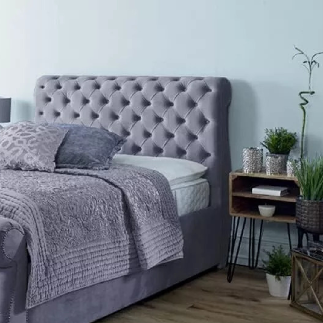 Elegant Upholstered Bed with Ottoman Storage Option