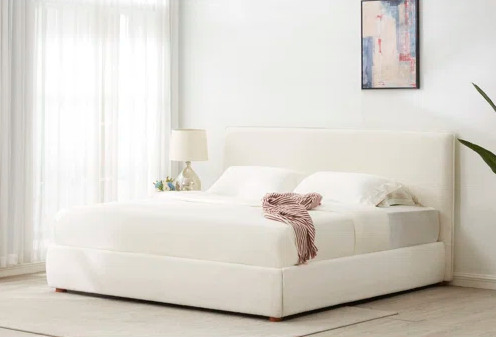 Elegant White Tufted Upholstered Bed