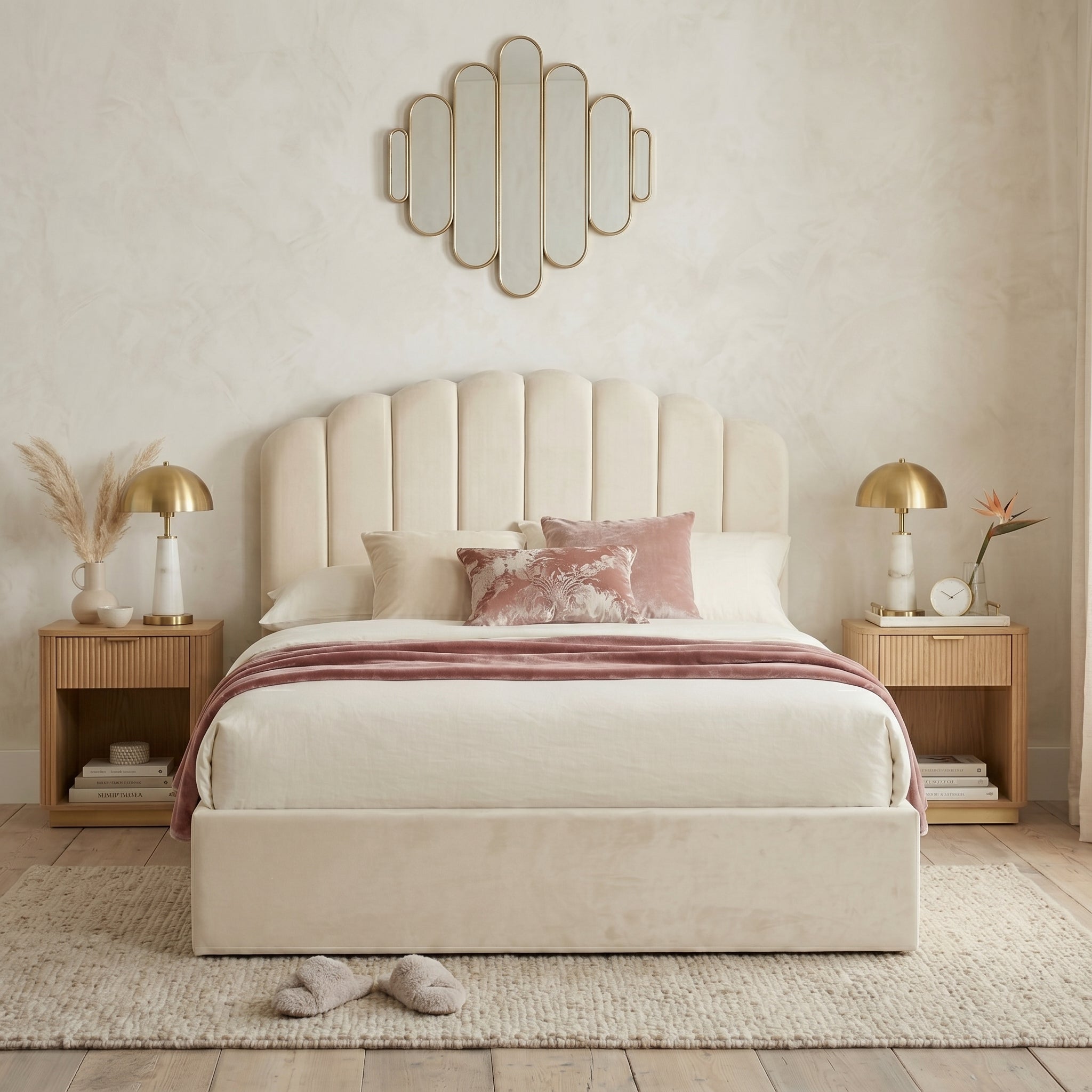 Orchid Teddy Fleece Ottoman Bed with 49" Headboard Beds Sale