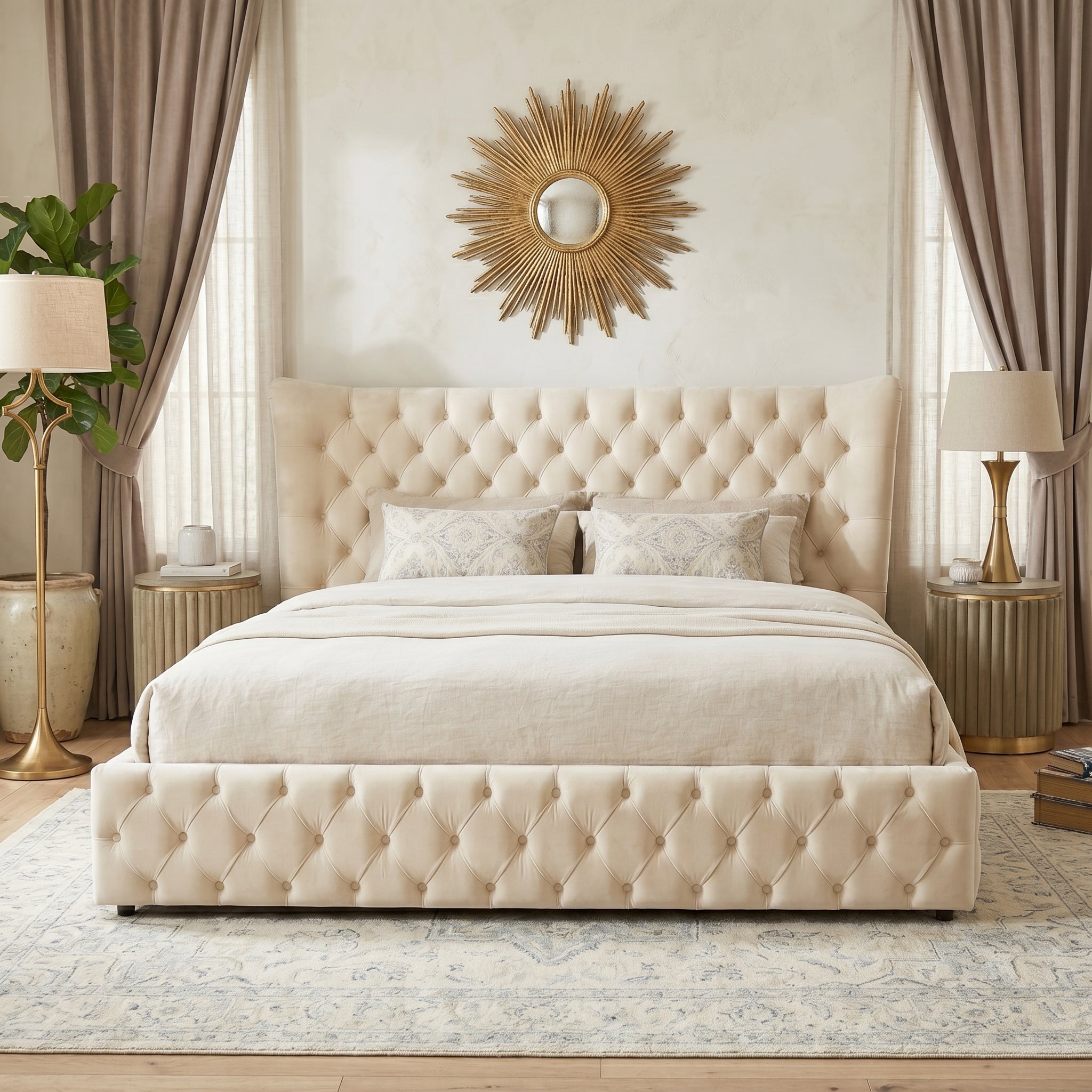 Chesterfield Wing Back Ottoman Bed Frame