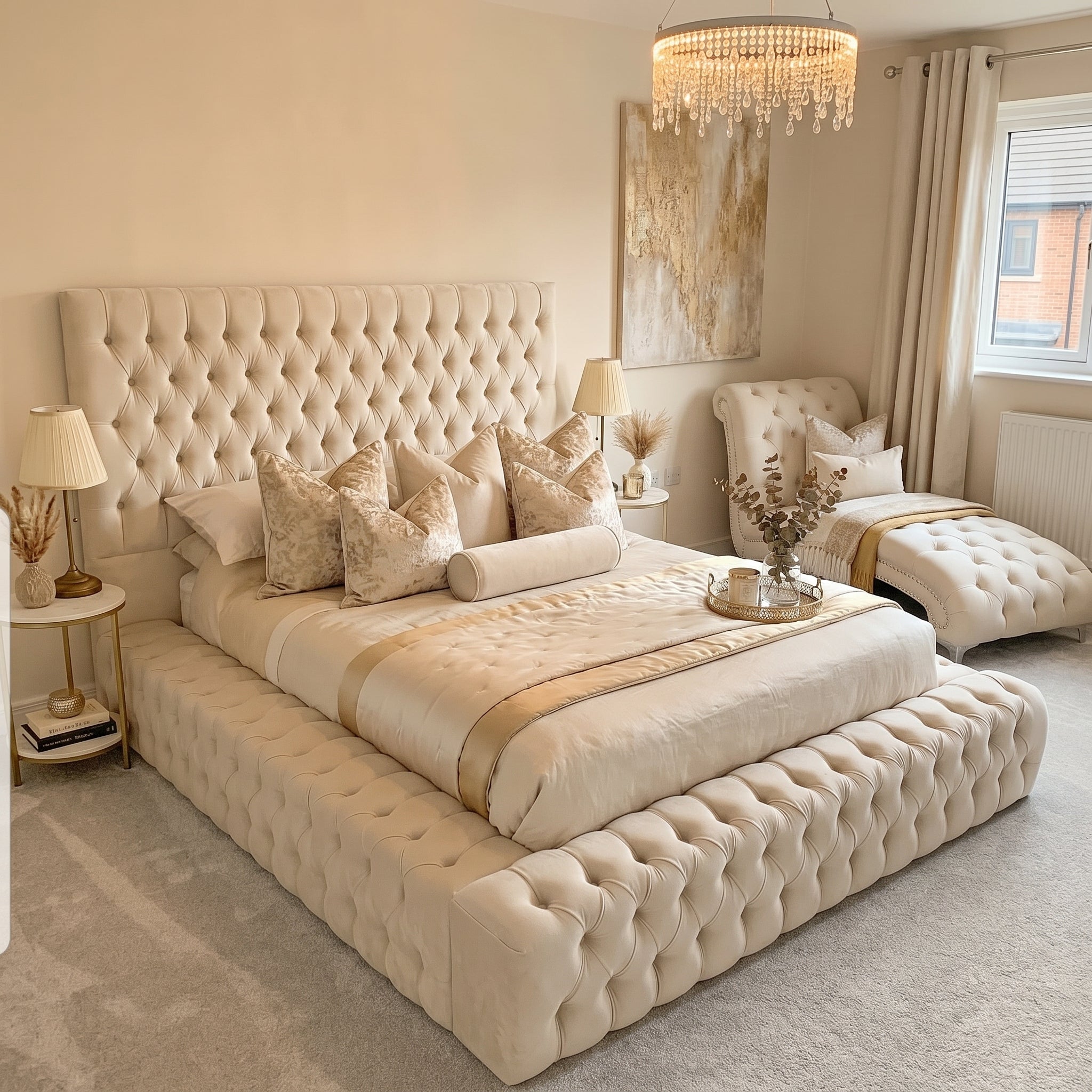 Orchid Velvet Ambassador Chesterfield Upholstered Bed Frame