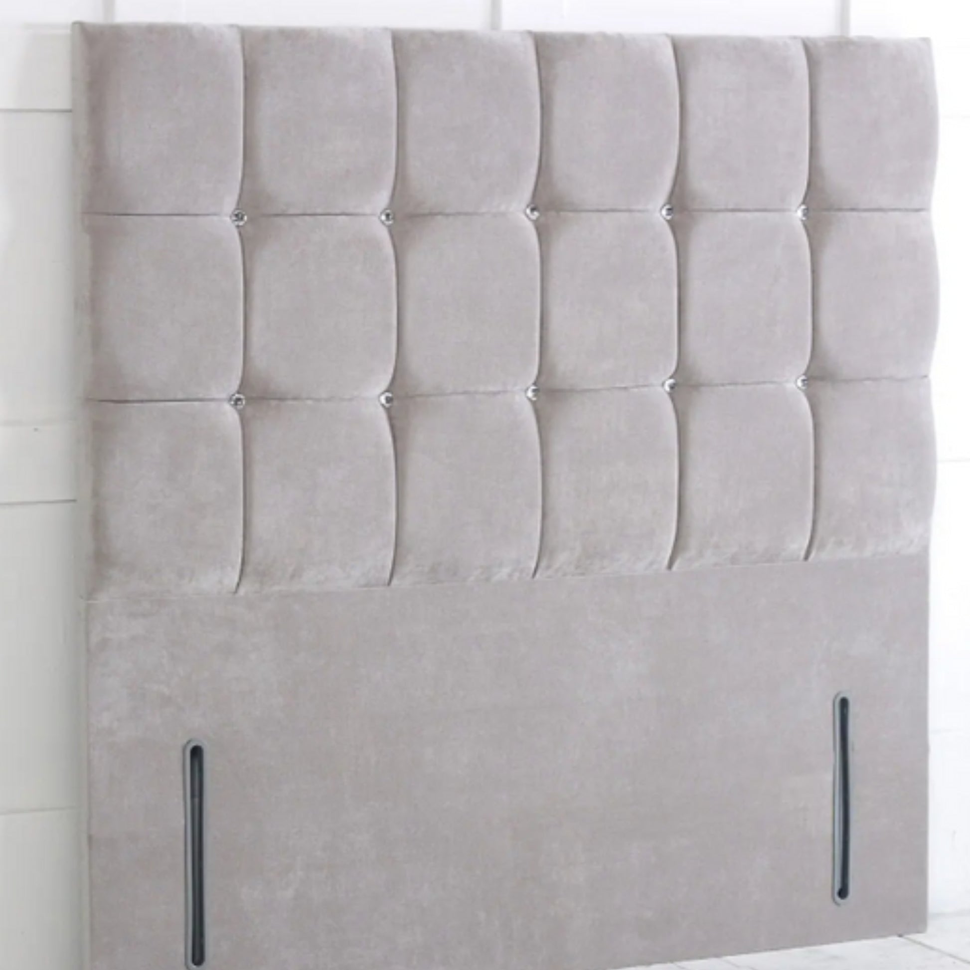 Plush Velvet Cubed Floor Standing Headboard | Available In 26 and 29 Inches