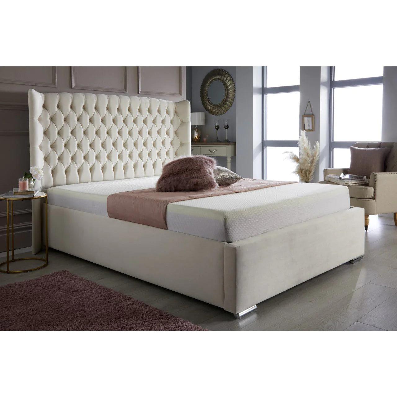 Wing Upholstered Chesterfield Bed