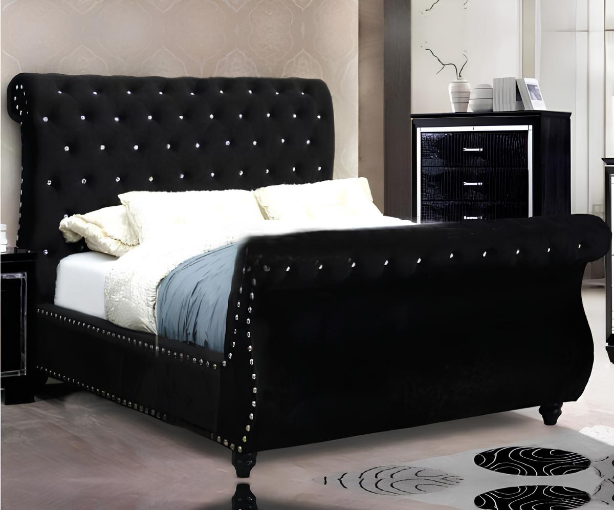 Luxurious Velvet Upholstered Bed