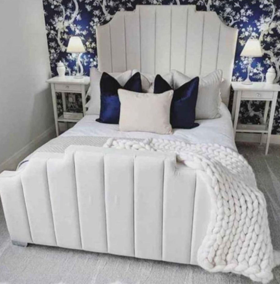 Elegant Modern Frame Bed with Luxurious Padded Headboard