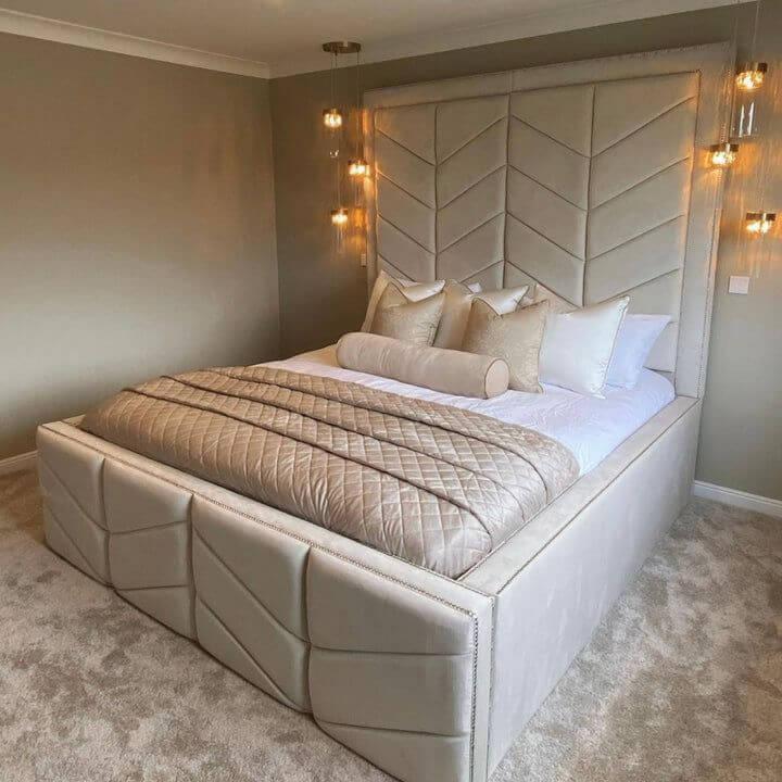 Tall Headboard Bed Upholstered