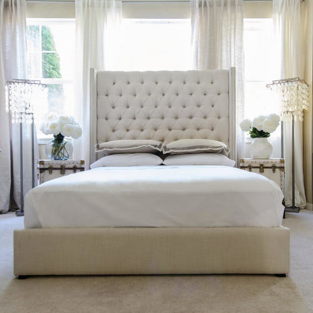 Upholstered Wingback Bed Frame