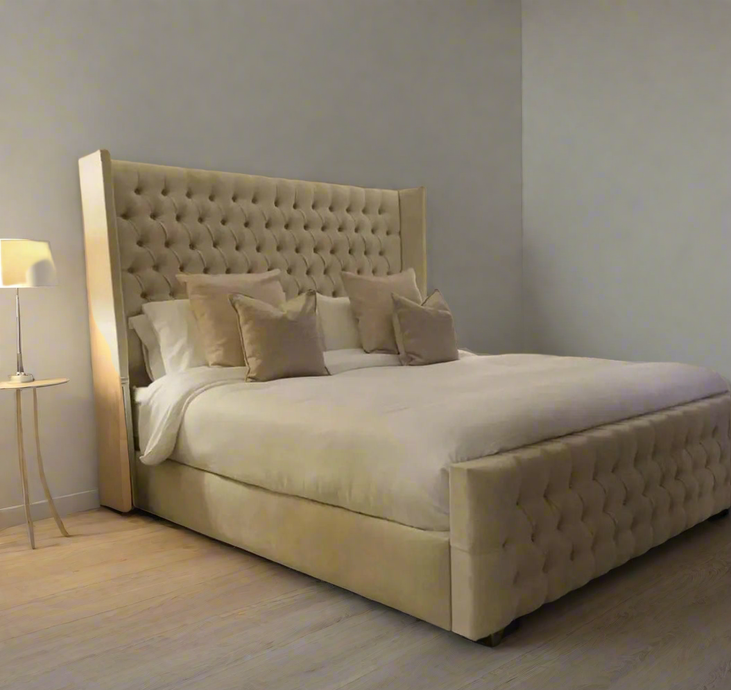 Wingback Upholstered Bed Frame Discounted Price