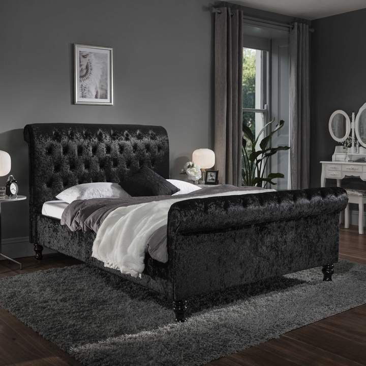 Luxurious Plush Velvet Upholstered Bed