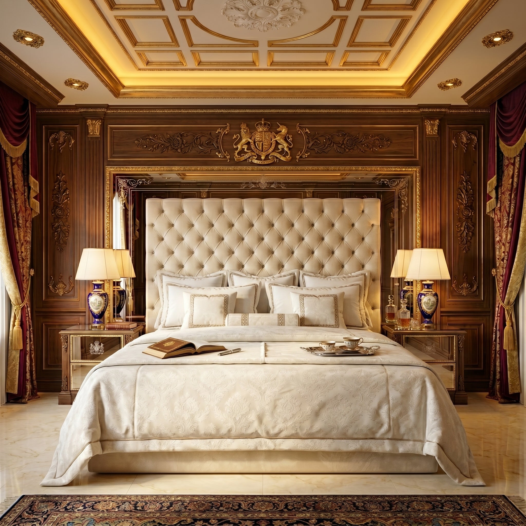 Messi Mirrored Chesterfield Bed Frame