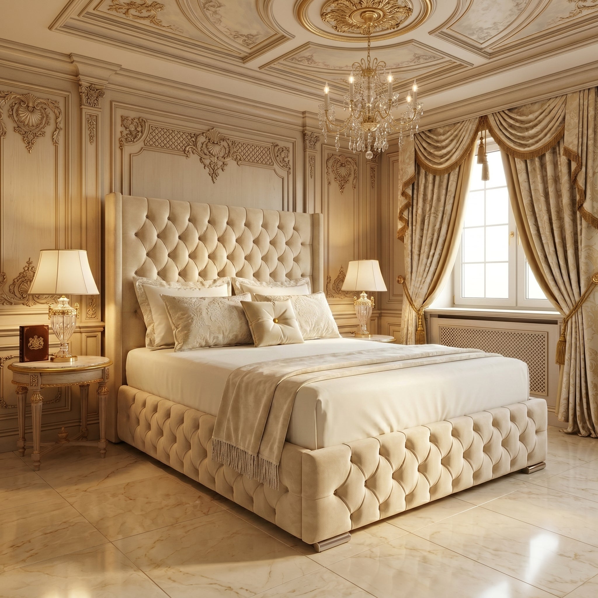 Luxurious Tufted Upholstered Bed
