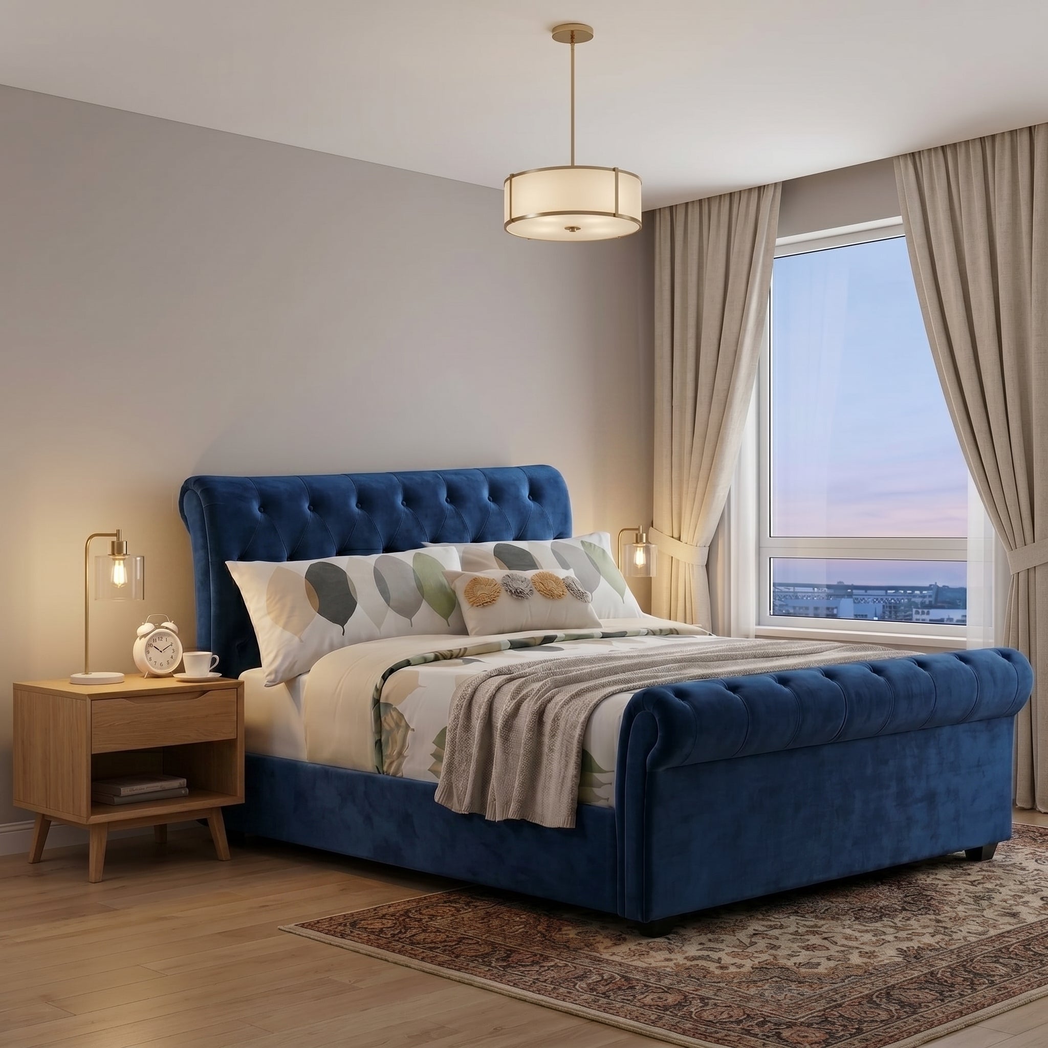 Wooden Bed Frame Upholstered Single to King Size Available