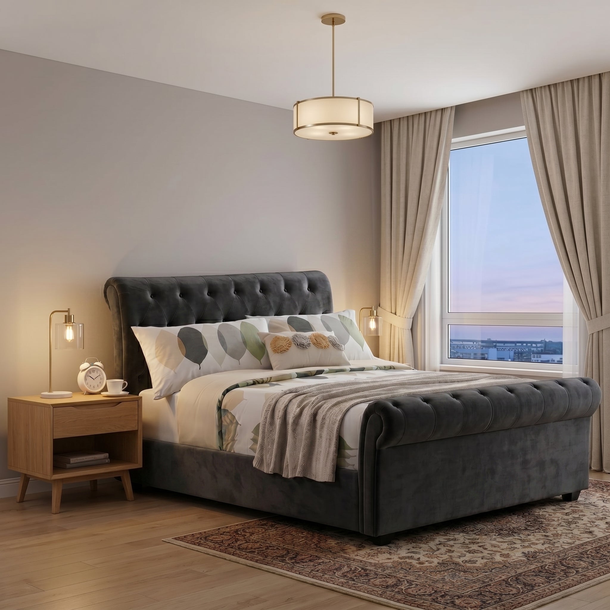 Wooden Bed Frame Upholstered Single to King Size Available