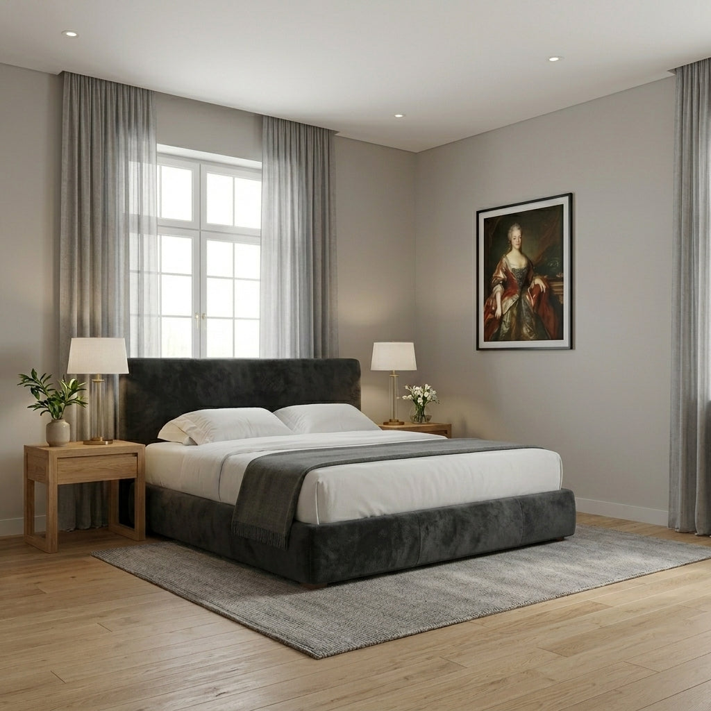 Elegant White Tufted Upholstered Bed