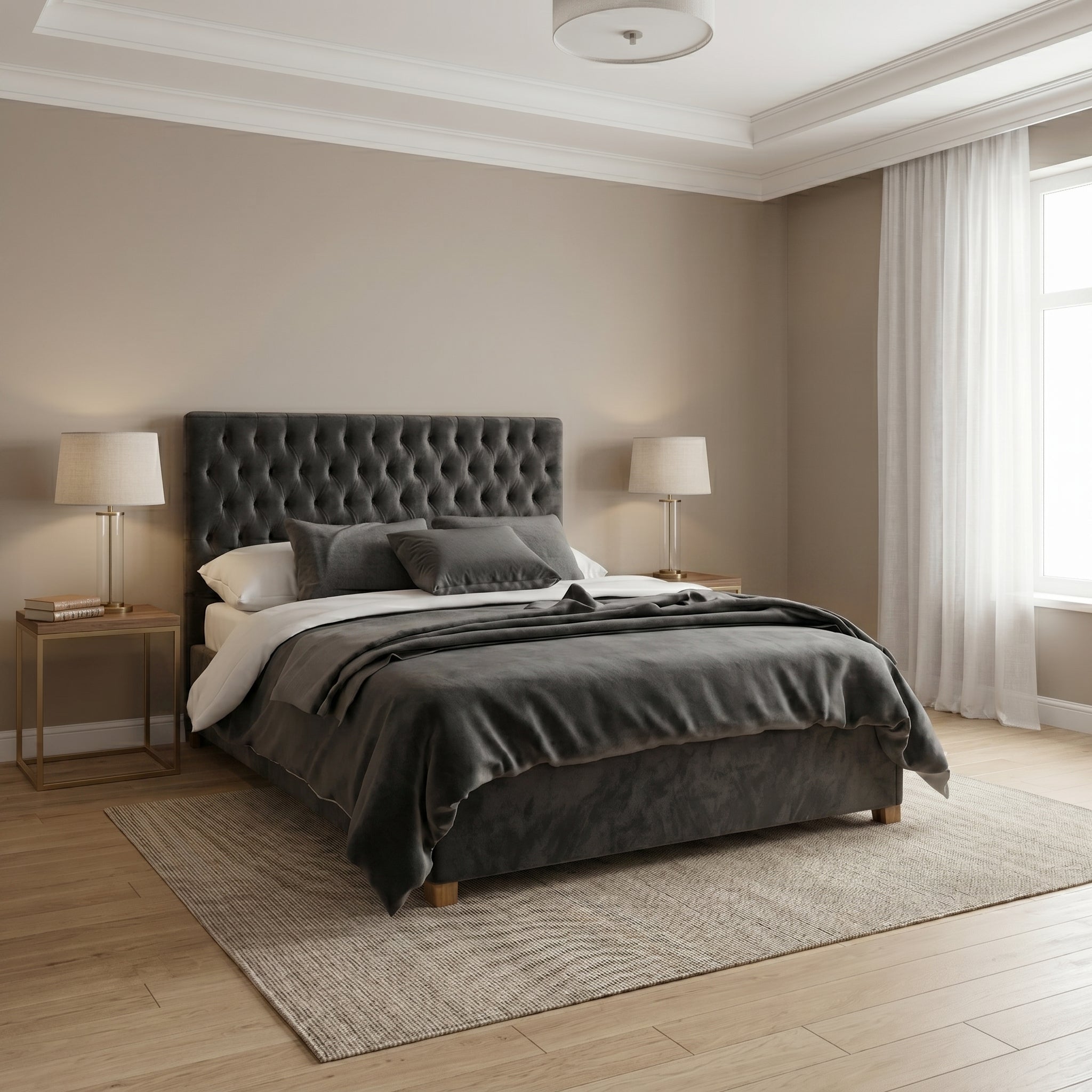 Chesterfield Sleigh Bed With Storage