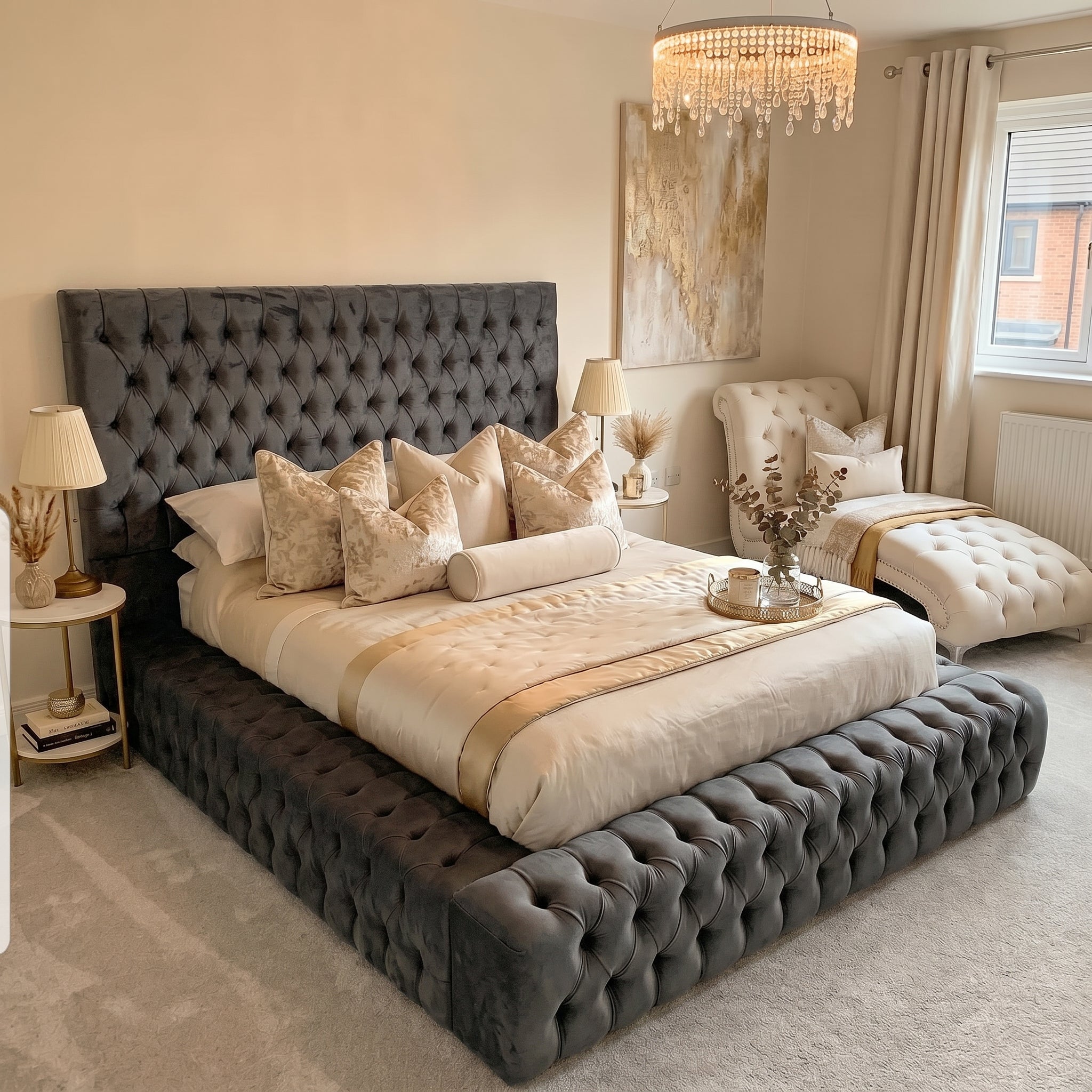Orchid Velvet Ambassador Chesterfield Upholstered Bed Frame