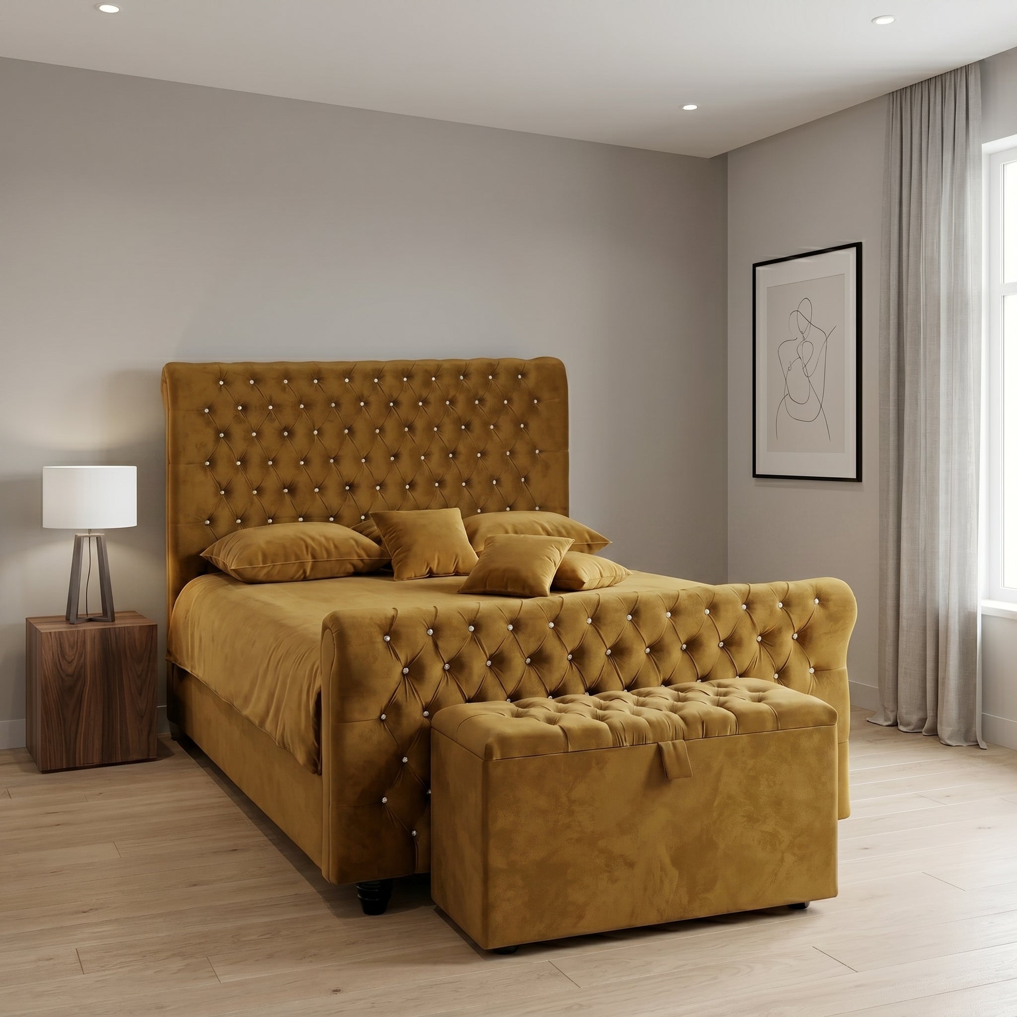 Modern Tufted Upholstered Bed