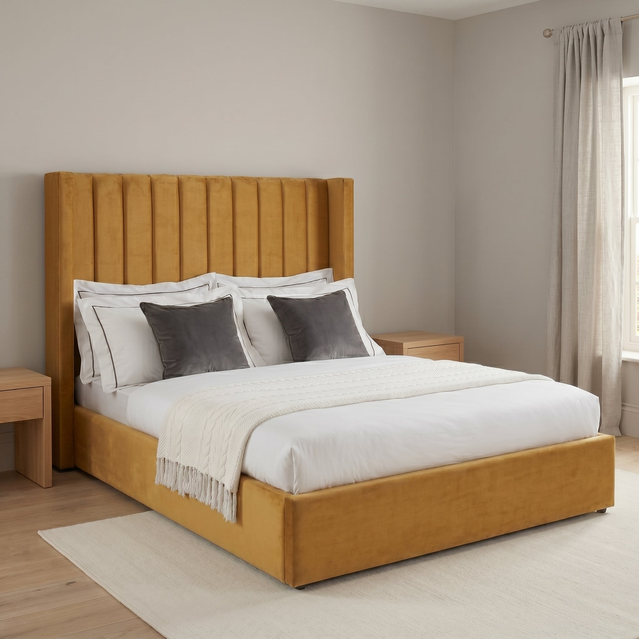 Black Ottoman Bed with  Gas Lift Storage Optional