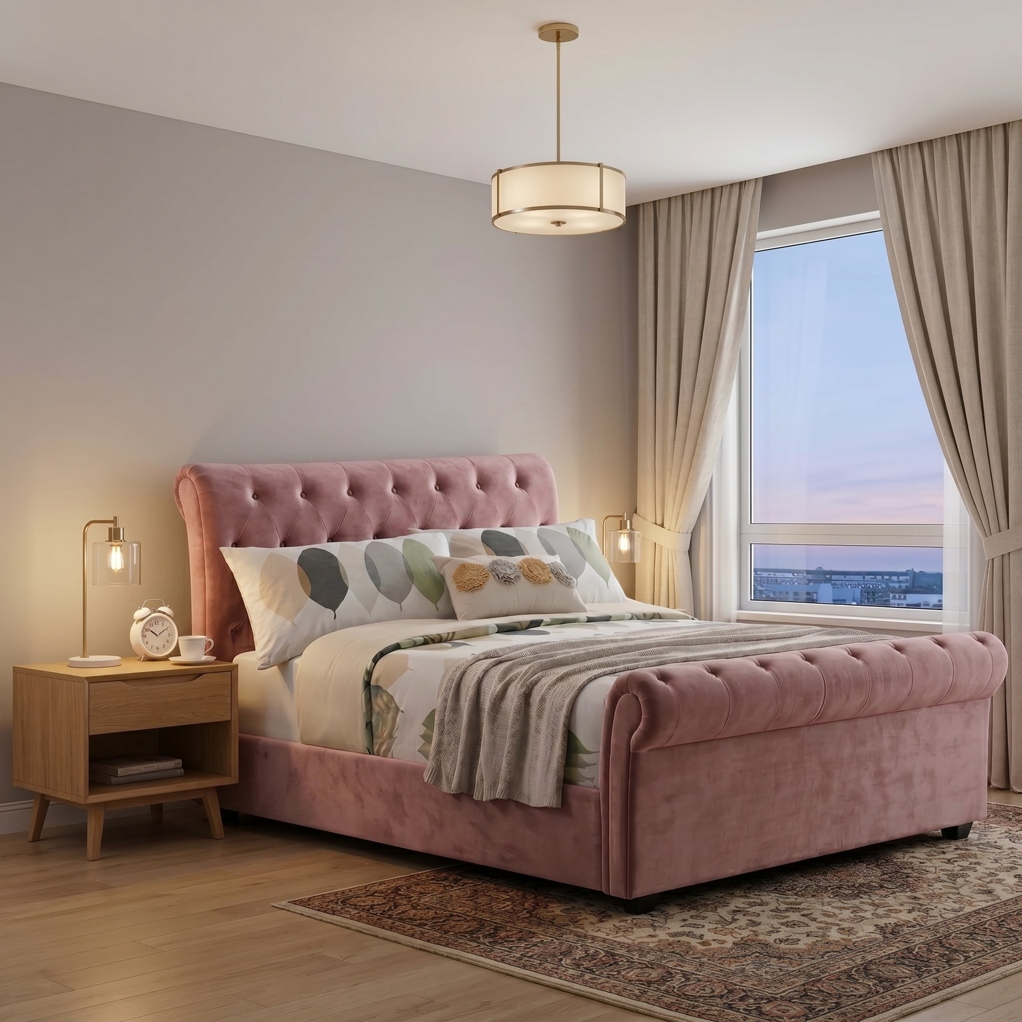 Wooden Bed Frame Upholstered Single to King Size Available
