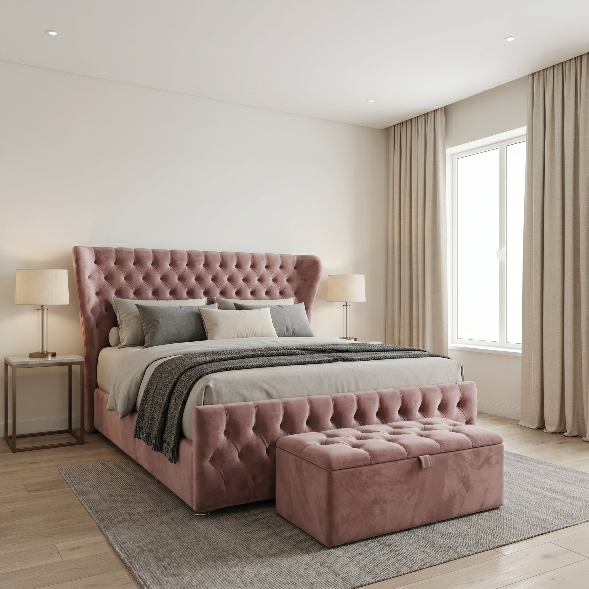 Winged Butterfly Chesterfield Sleigh Bed