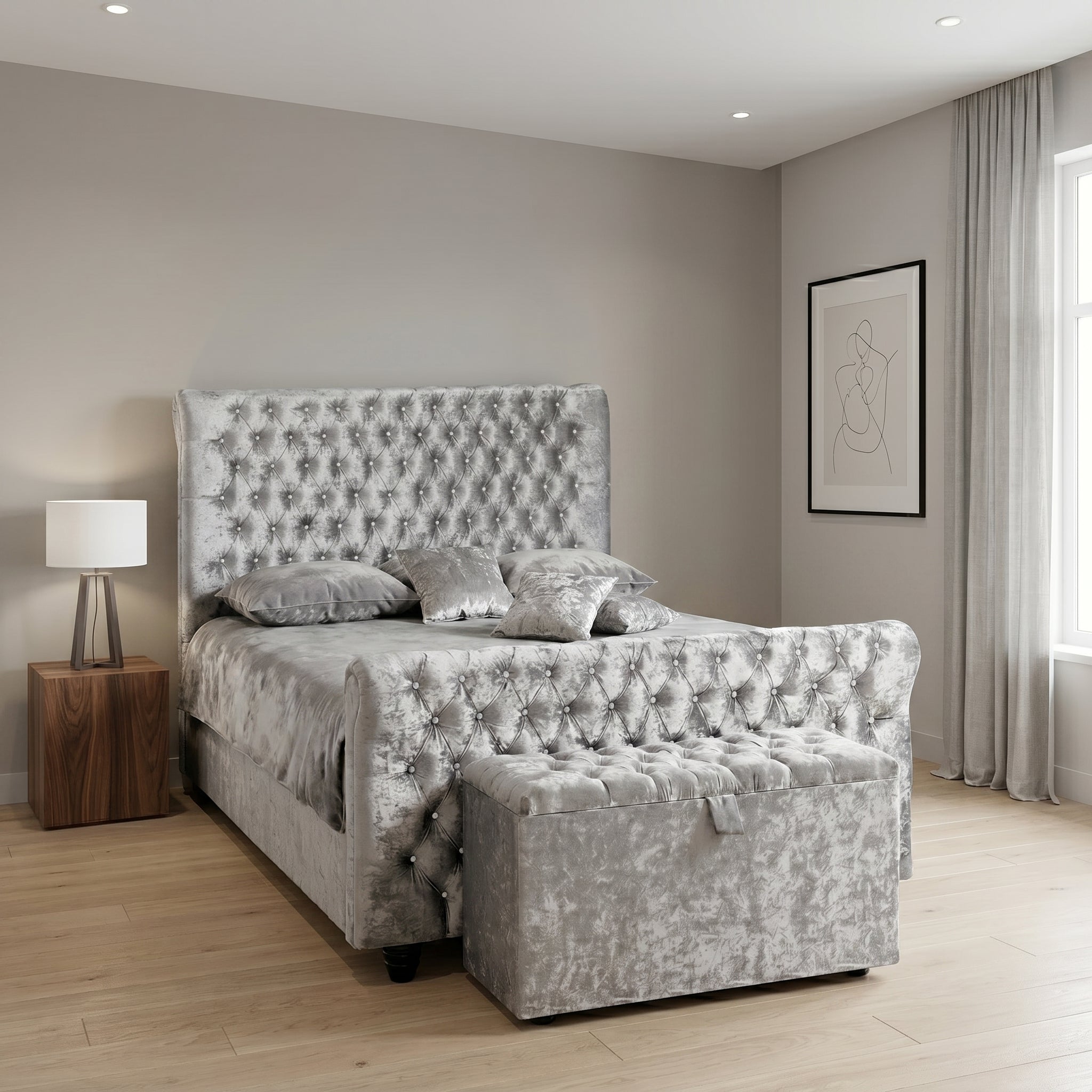 Modern Tufted Upholstered Bed