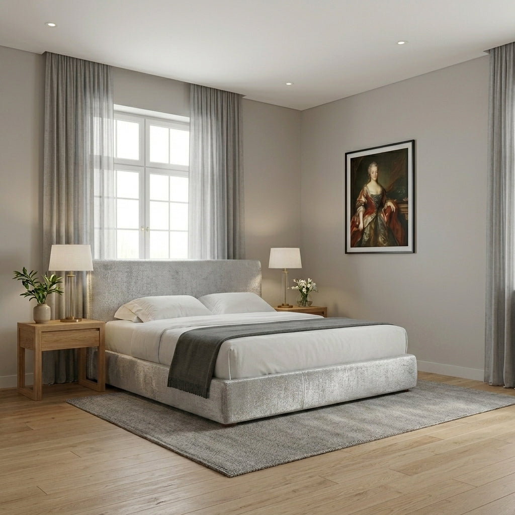 Elegant White Tufted Upholstered Bed