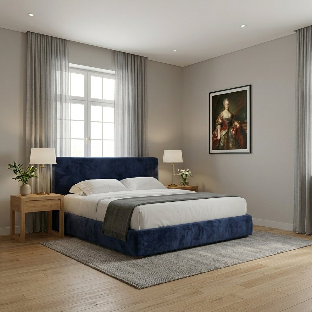 Elegant White Tufted Upholstered Bed