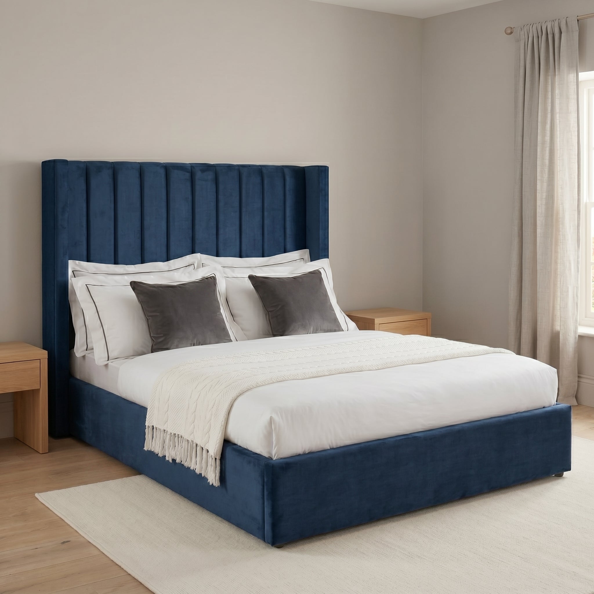 Black Ottoman Bed with  Gas Lift Storage Optional