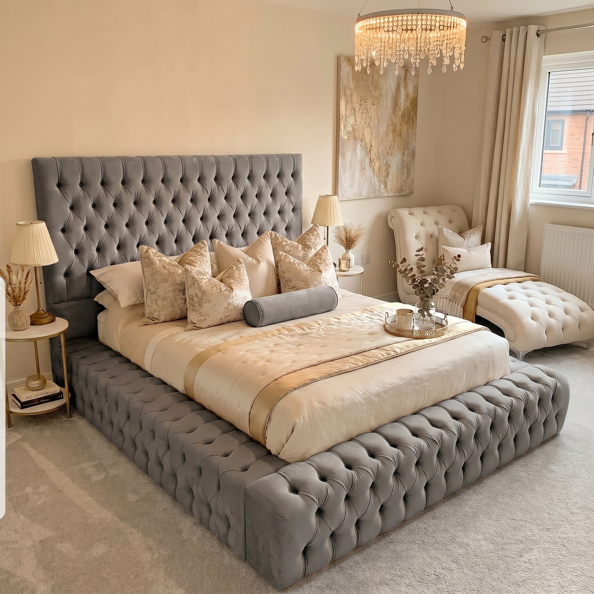 Orchid Velvet Ambassador Chesterfield Upholstered Bed Frame