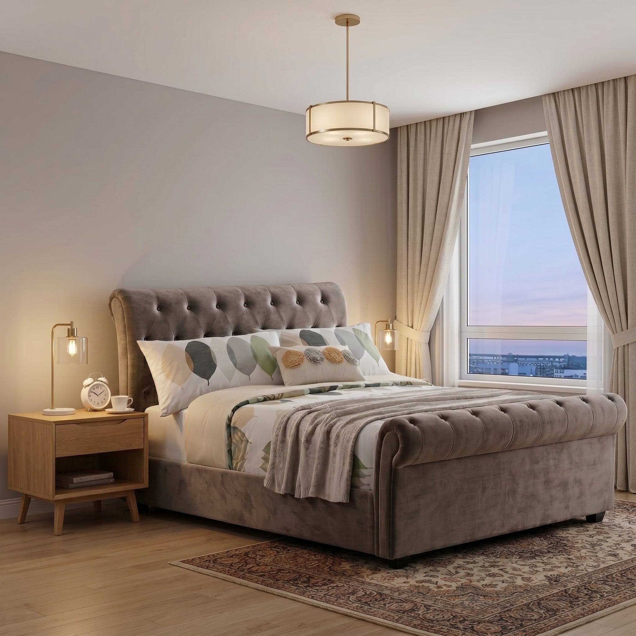 Wooden Bed Frame Upholstered Single to King Size Available