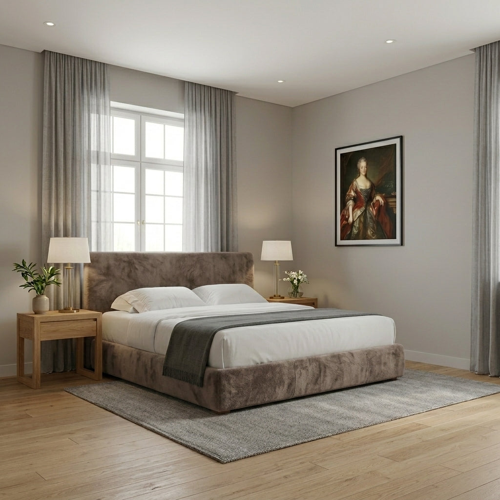Elegant White Tufted Upholstered Bed