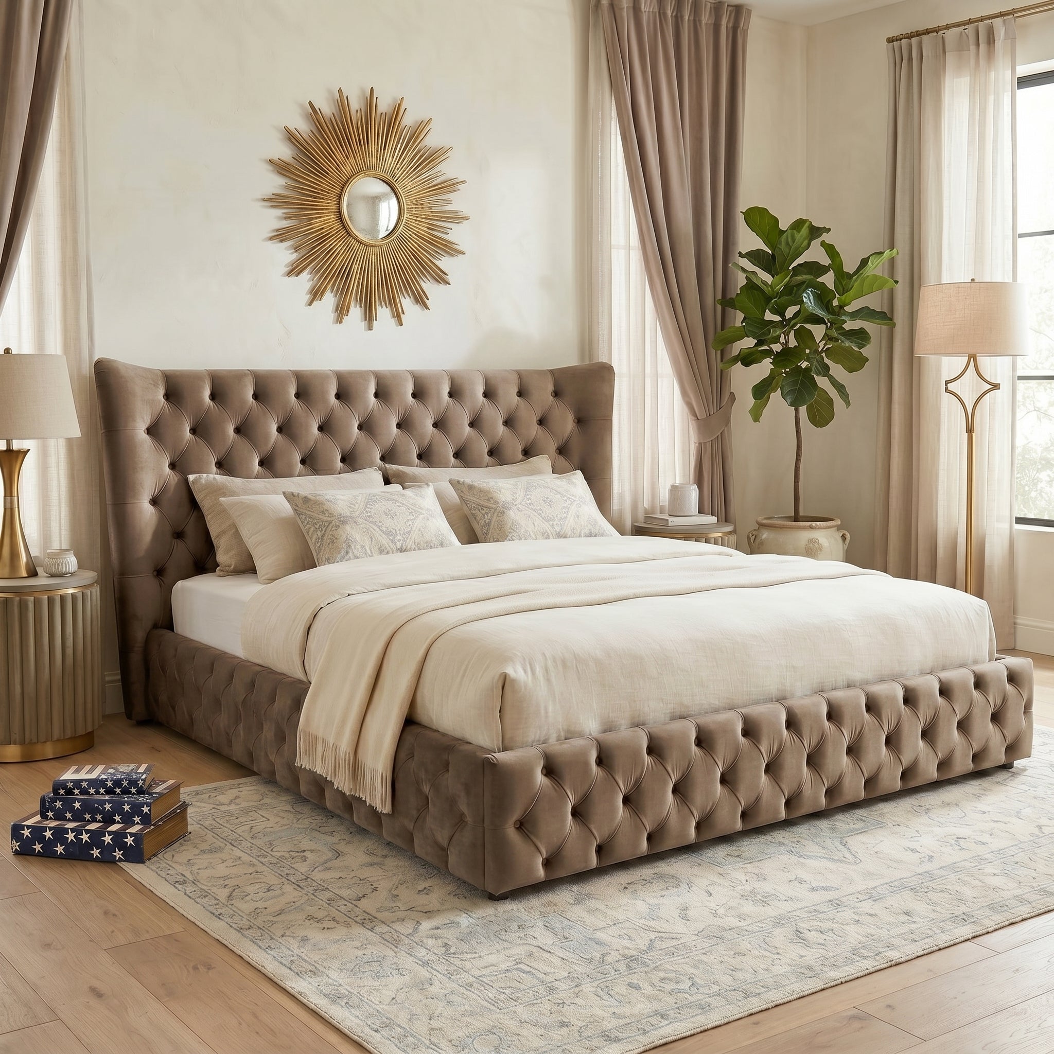 Chesterfield Wing Back Ottoman Bed Frame