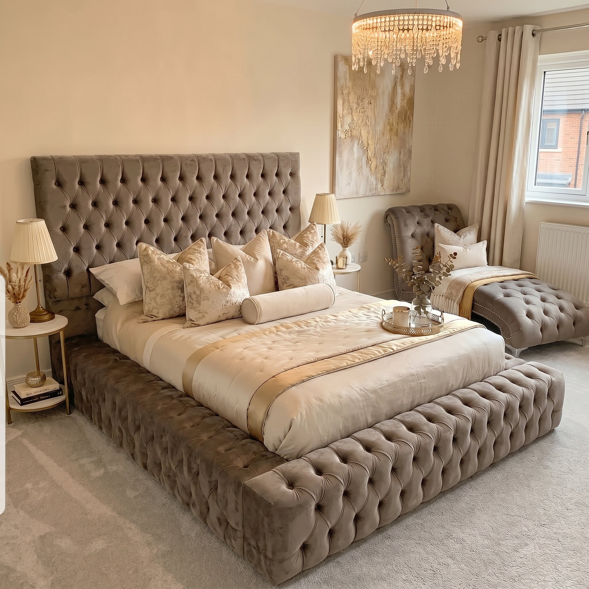 Orchid Velvet Ambassador Chesterfield Upholstered Bed Frame