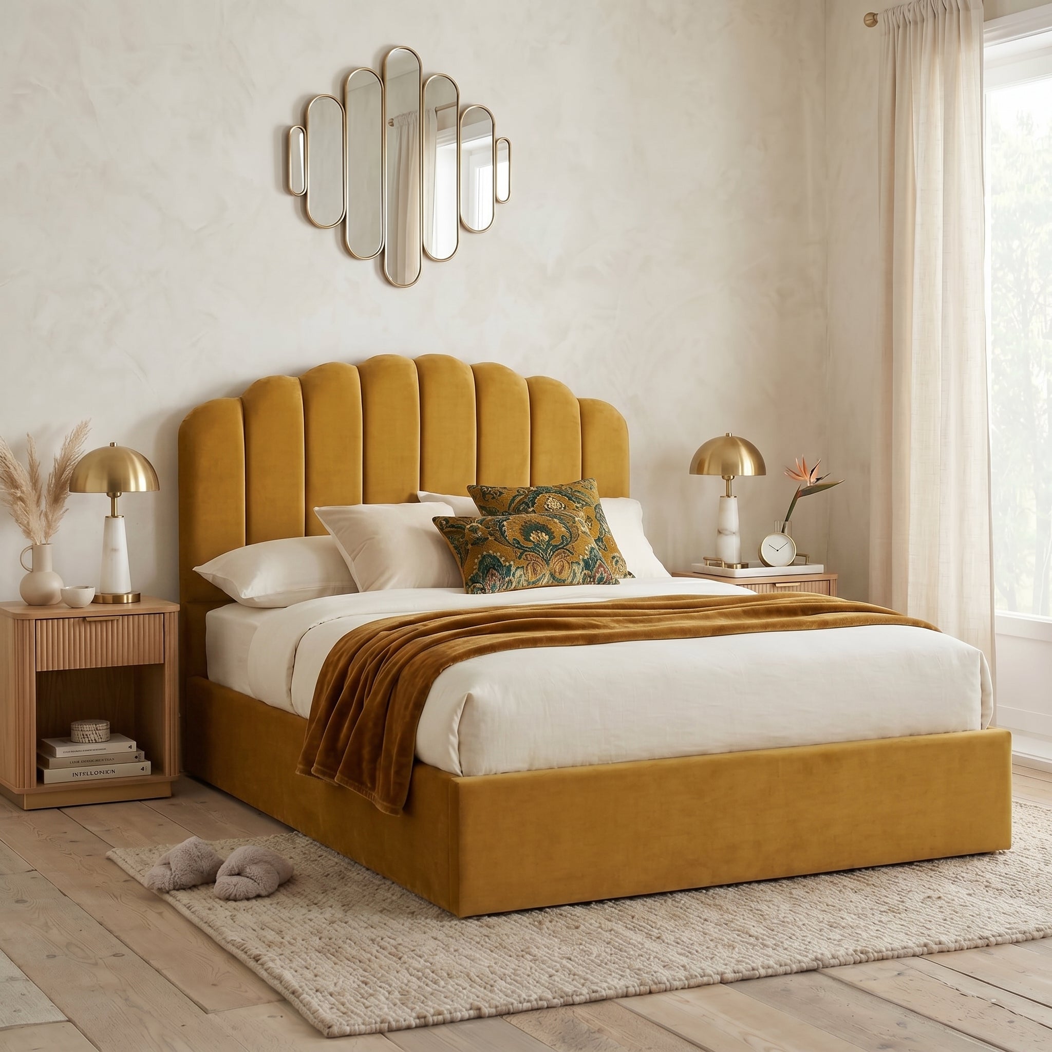 Orchid Teddy Fleece Ottoman Bed with 49" Headboard Beds Sale