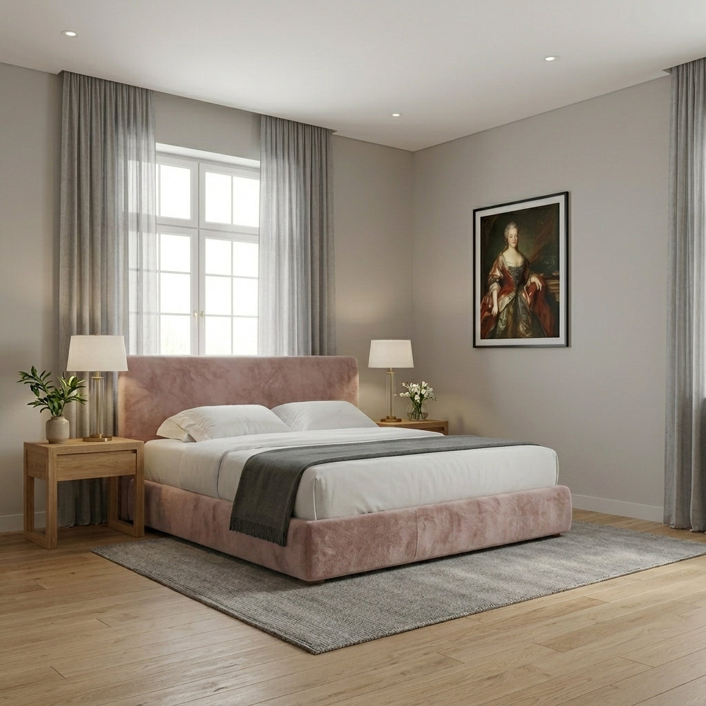 Elegant White Tufted Upholstered Bed