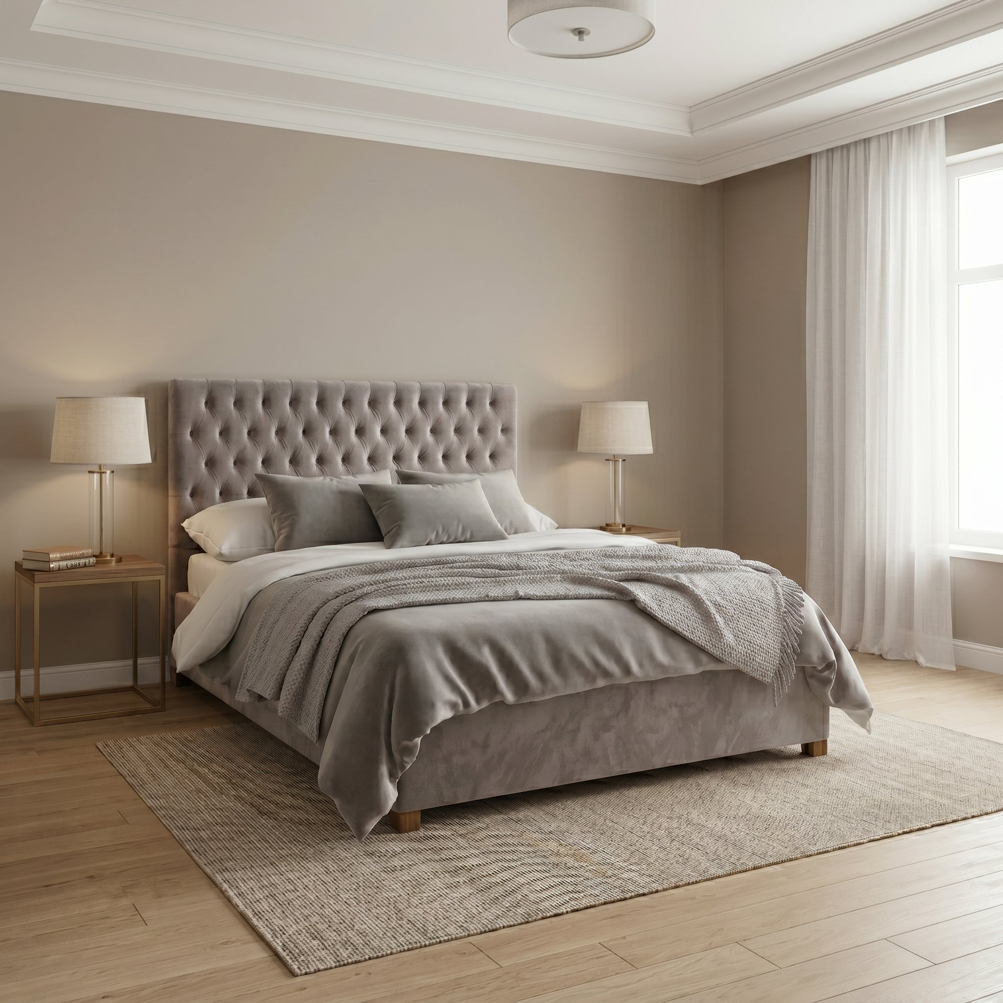 Chesterfield Sleigh Bed With Storage