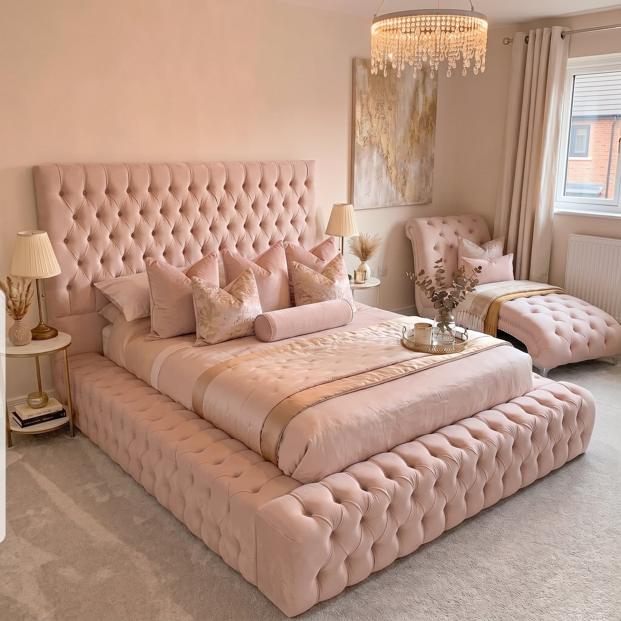 Orchid Velvet Ambassador Chesterfield Upholstered Bed Frame
