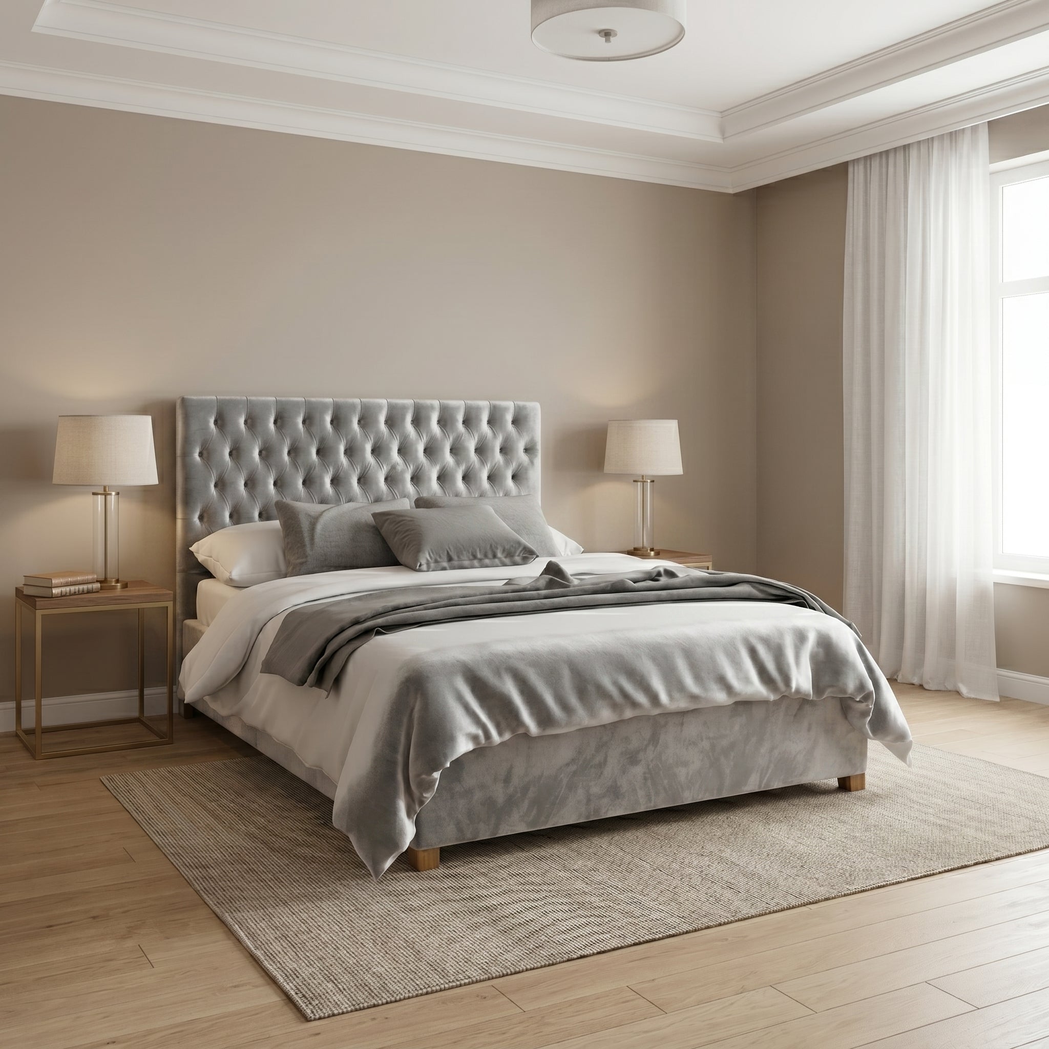 Chesterfield Sleigh Bed With Storage