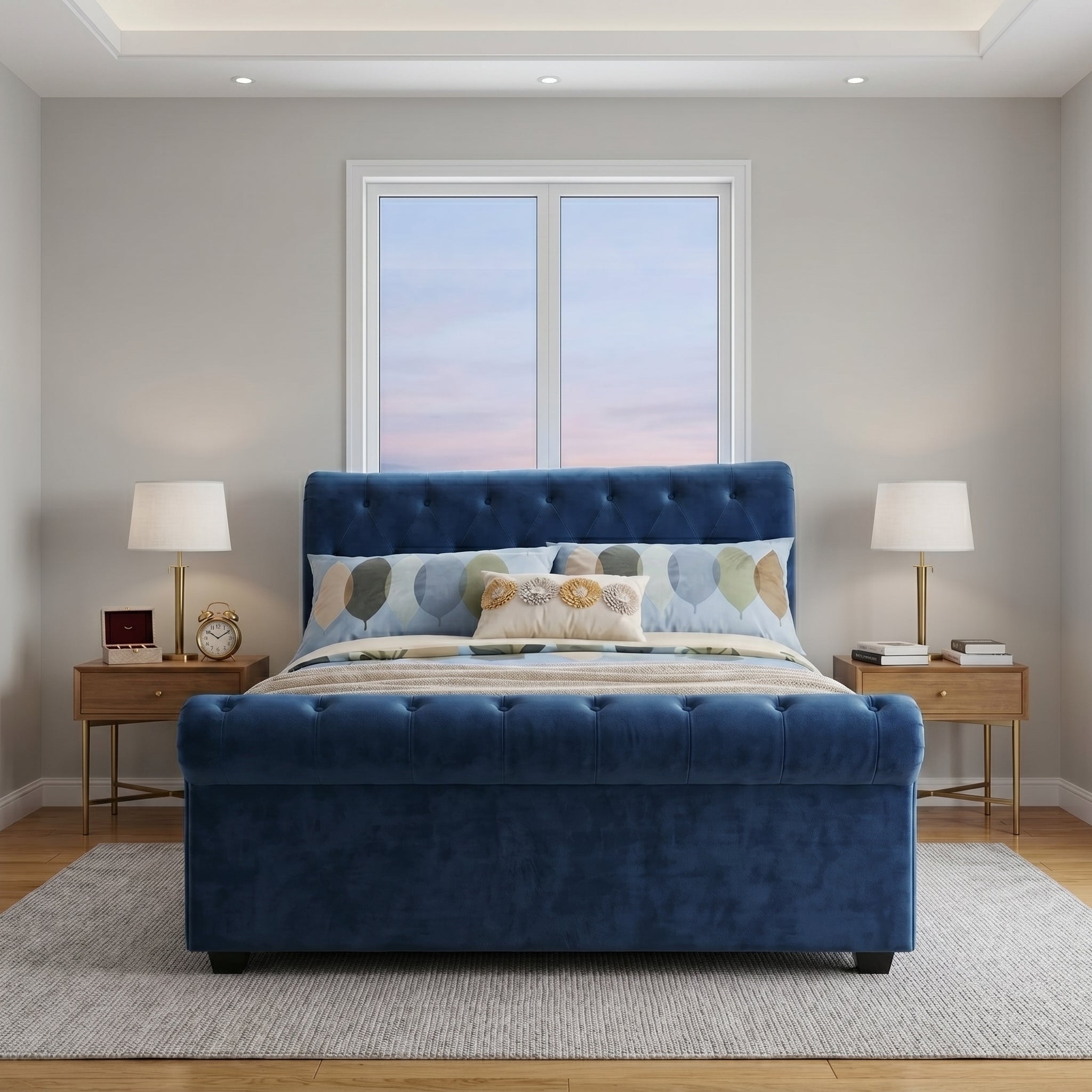 Wooden Bed Frame Upholstered Single to King Size Available